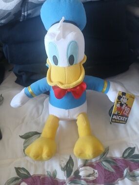 Disney Donald Duck Plush - Blue, Yellow, White, Red Bow